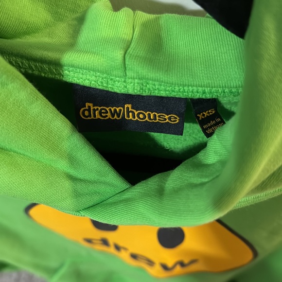 Drew House Lime Green Mascot Fleece Hoodie, Size XXS - Picture 4 of 6